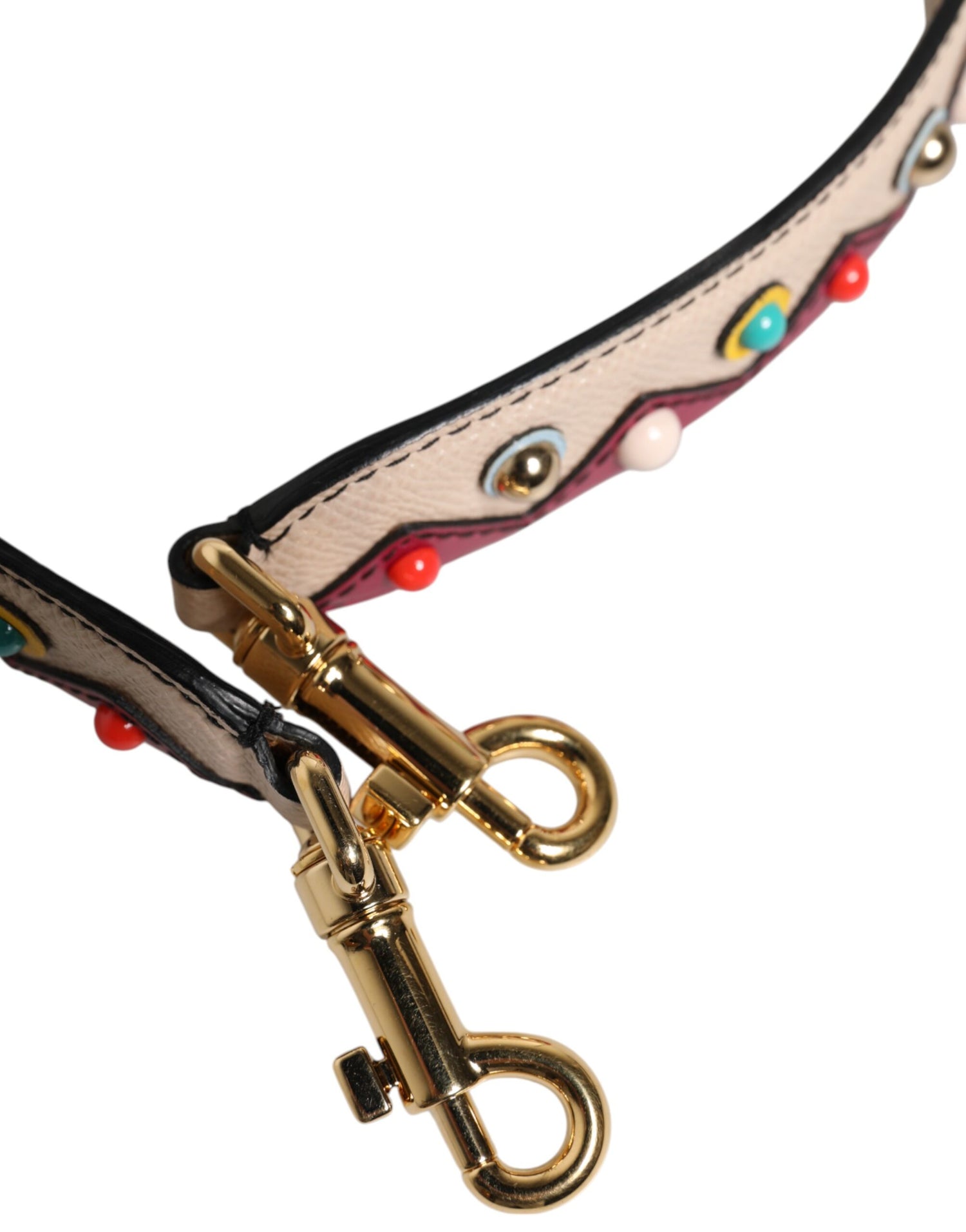 Dolce &amp; Gabbana Beige Red Leather Handbag Accessory Shoulder Strap