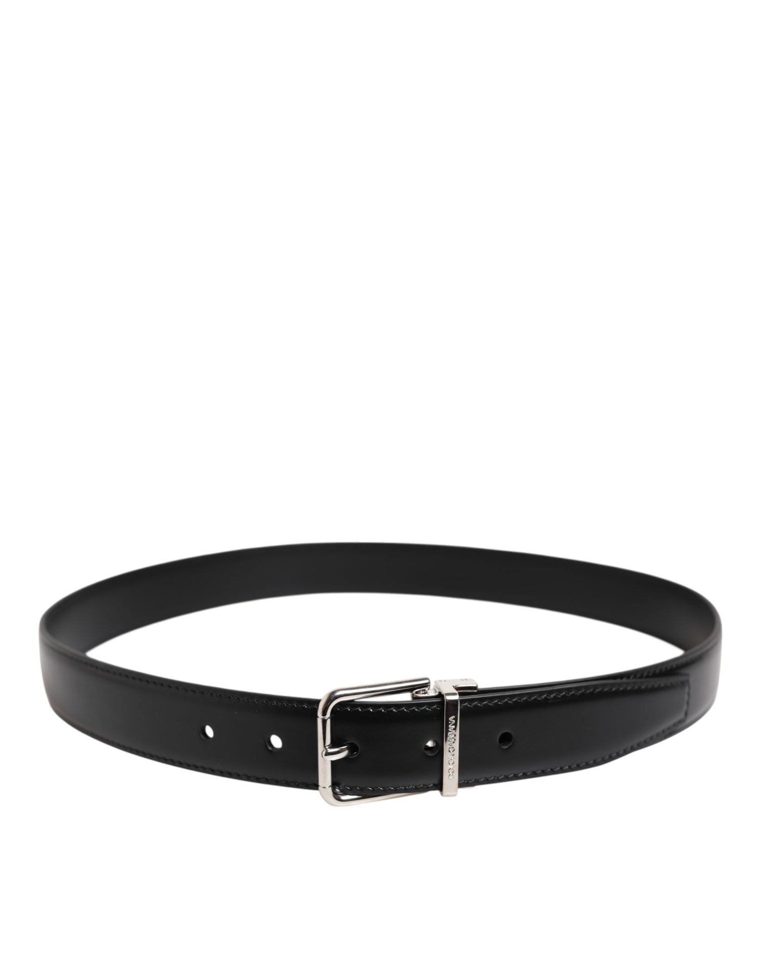 Dolce &amp; Gabbana Black Classic Leather Metal Buckle Belt