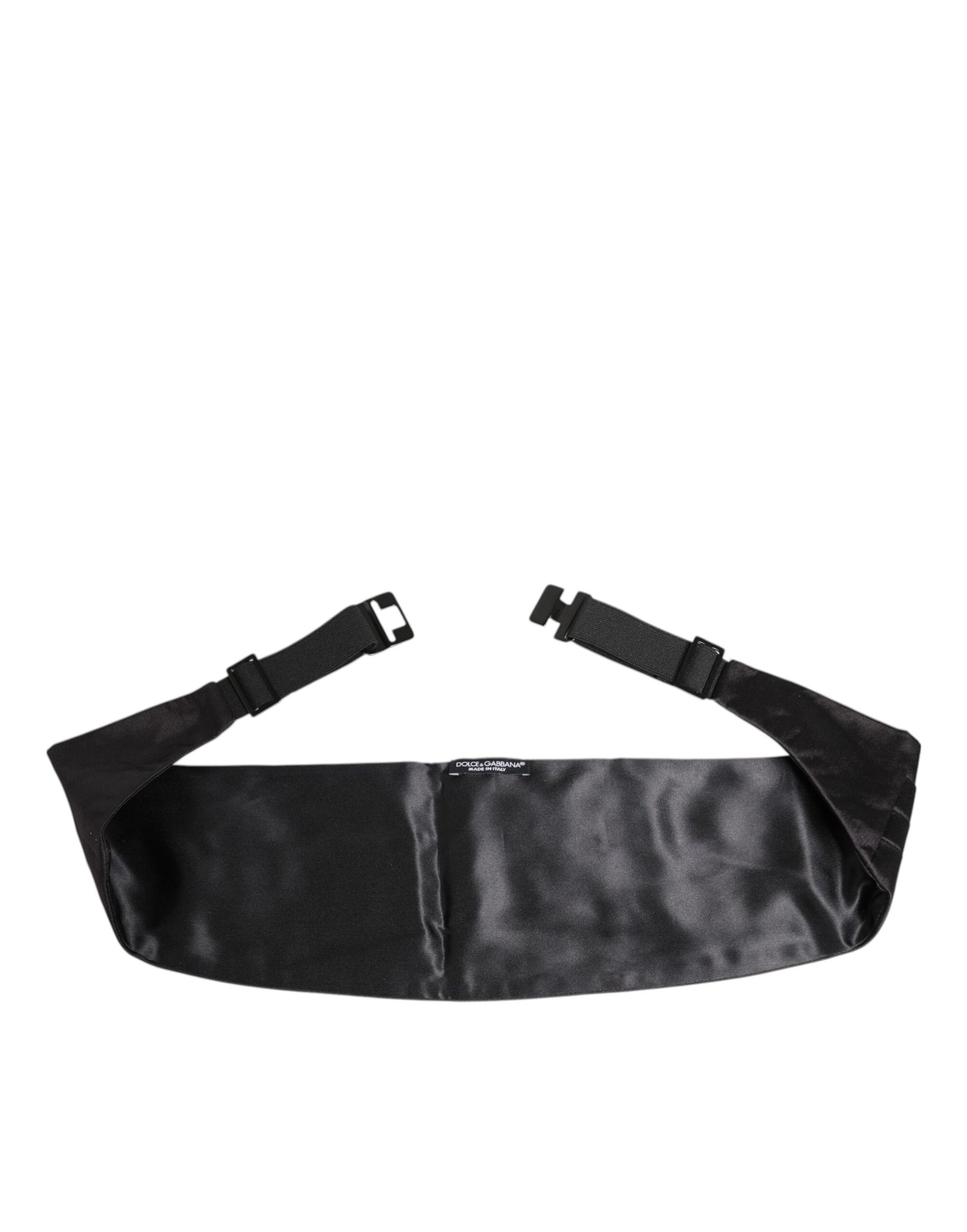 Dolce &amp; Gabbana Black Men 100% Silk Belt Wide Waist Cummerbund