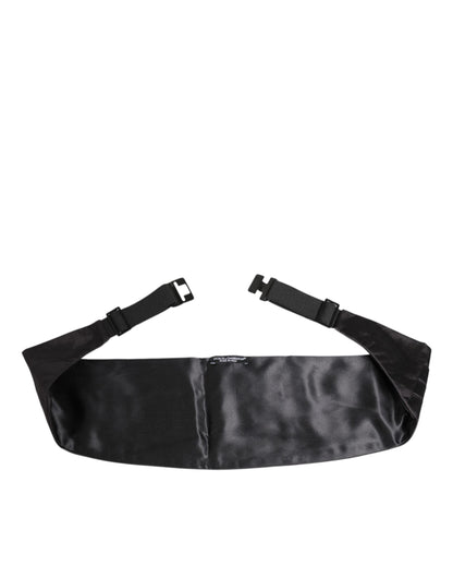 Dolce &amp; Gabbana Black Men 100% Silk Belt Wide Waist Cummerbund