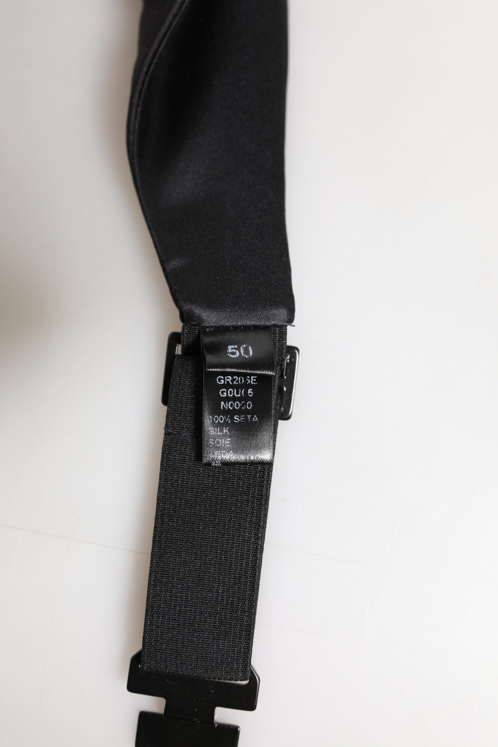 Dolce &amp; Gabbana Black Men 100% Silk Belt Wide Waist Cummerbund