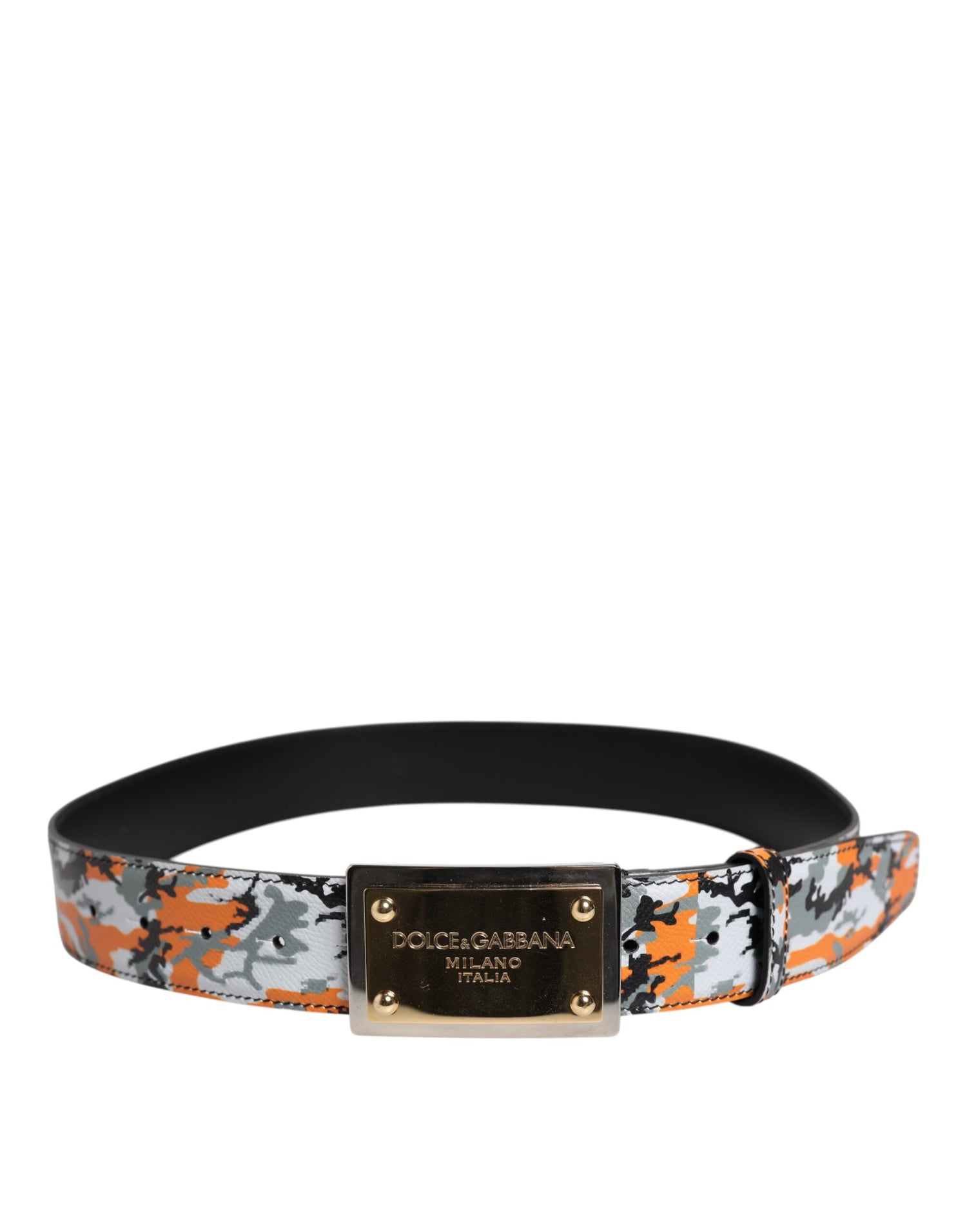 Dolce &amp; Gabbana Multicolor Camouflage Metal Logo Buckle Belt