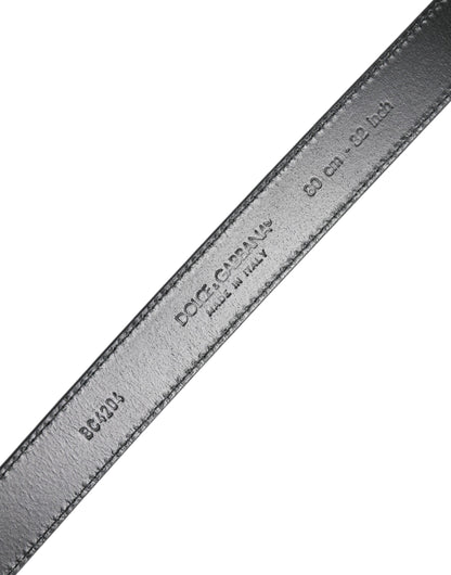 Dolce &amp; Gabbana Blue Leather Classic Metal DG Logo Buckle Belt