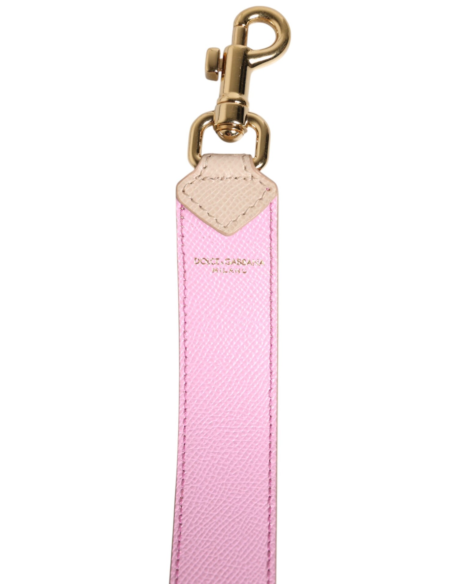 Dolce &amp; Gabbana Beige Pink Leather Handbag Accessory Shoulder Strap