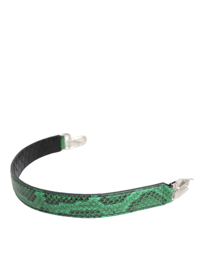 Dolce &amp; Gabbana Black Green Exotic Leather Bag Shoulder Strap