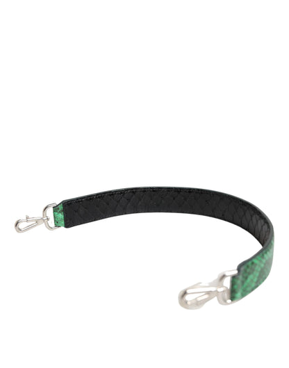 Dolce &amp; Gabbana Black Green Exotic Leather Bag Shoulder Strap