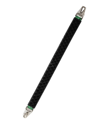 Dolce &amp; Gabbana Black Green Exotic Leather Bag Shoulder Strap