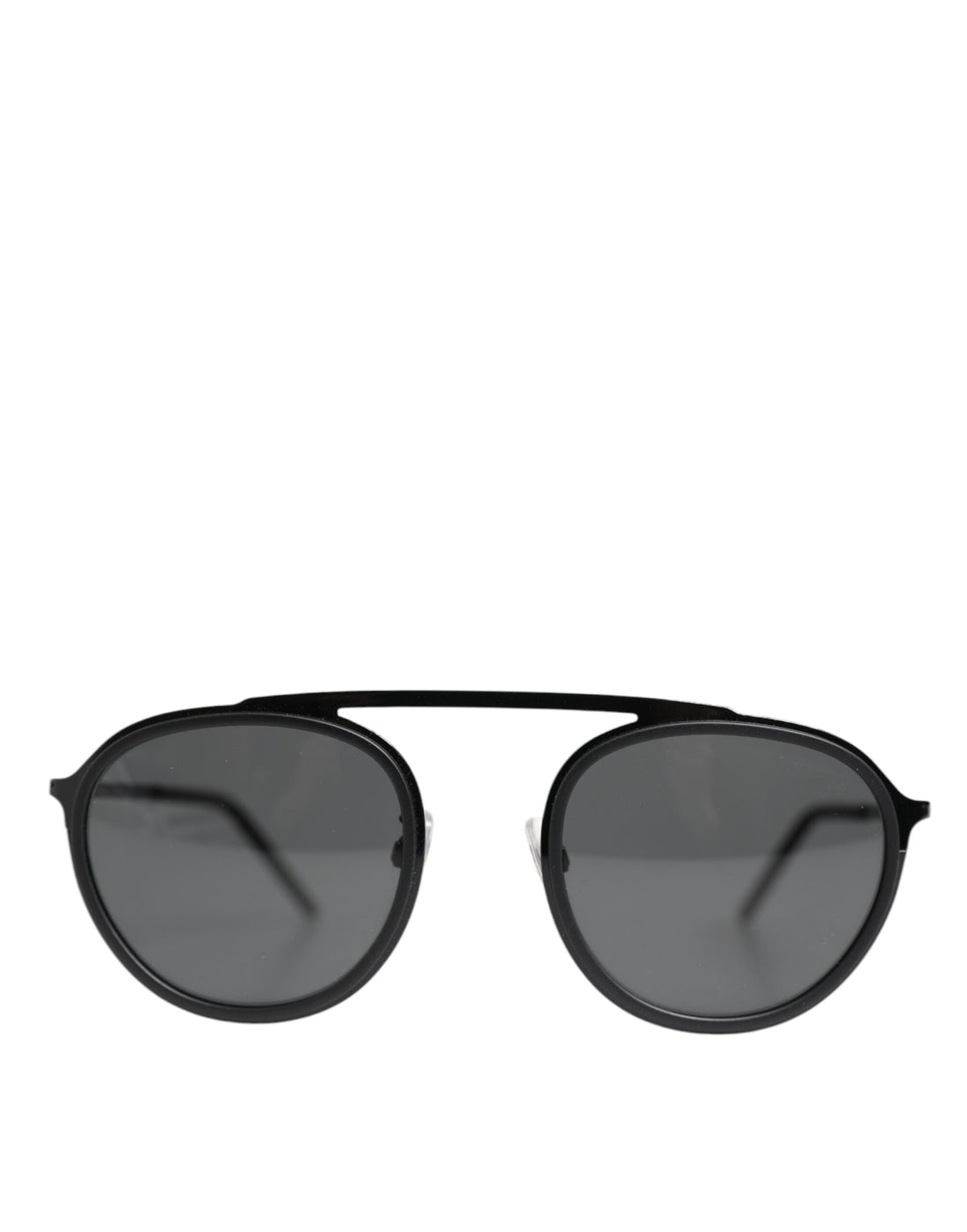 Dolce &amp; Gabbana Matte Black DG2276 Metal Rim Round Shades Sunglasses