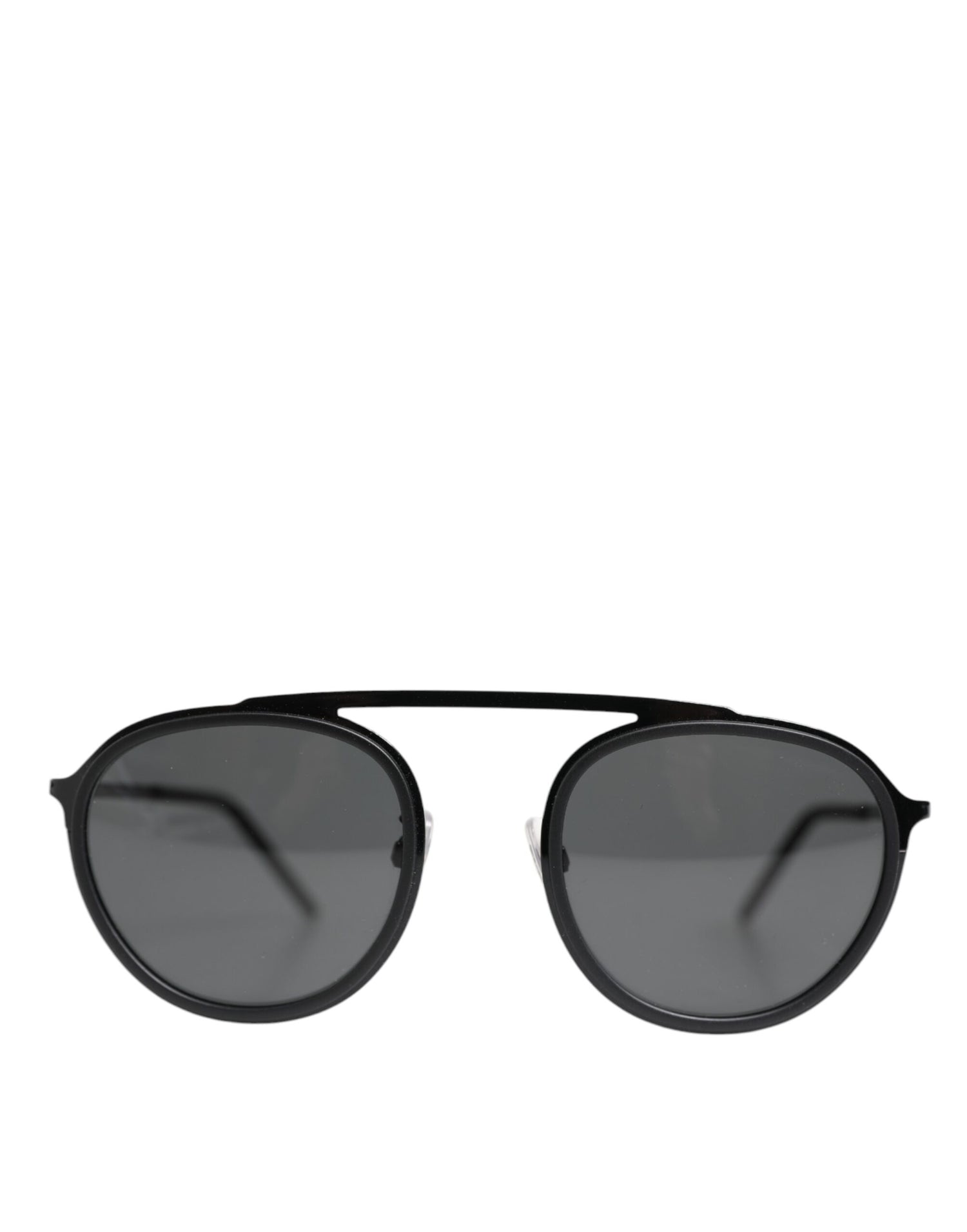 Dolce &amp; Gabbana Matte Black DG2276 Metal Rim Round Shades Sunglasses