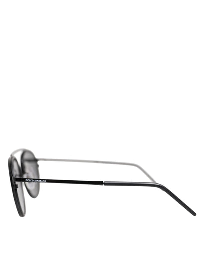 Dolce &amp; Gabbana Matte Black DG2276 Metal Rim Round Shades Sunglasses