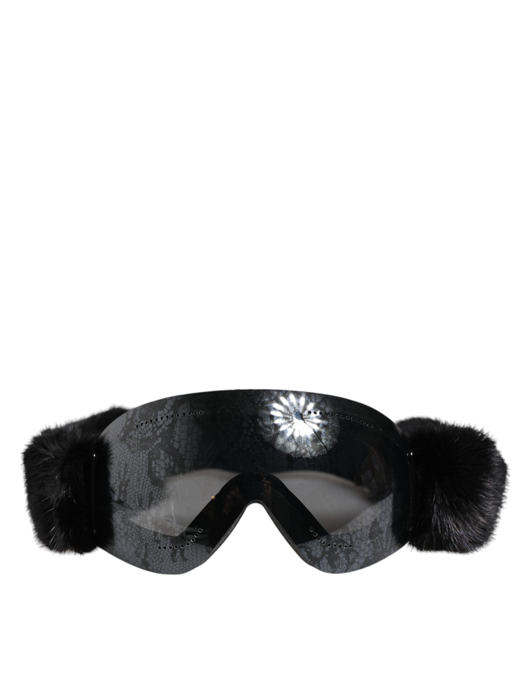Dolce &amp; Gabbana Black Bi0759 Lace Mirrored Ski Goggles Mask Sunglasses