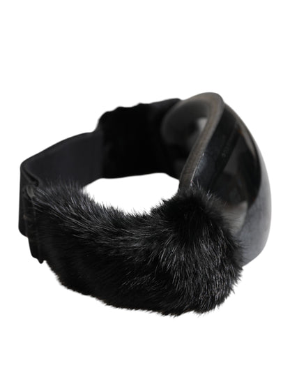 Dolce &amp; Gabbana Black Bi0759 Lace Mirrored Ski Goggles Mask Sunglasses