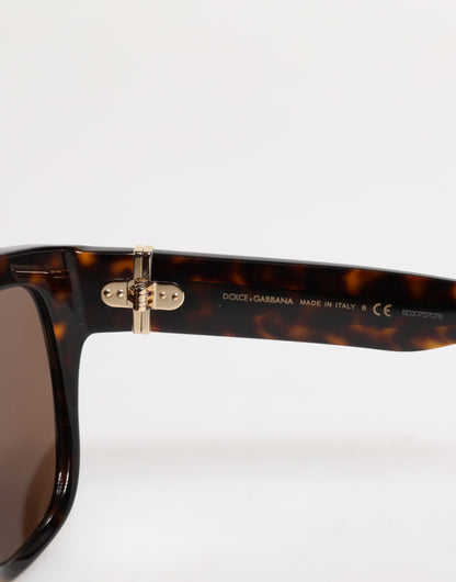 Dolce &amp; Gabbana Dark Brown Havana DG4398F Square Frame Eyewear Sunglasses