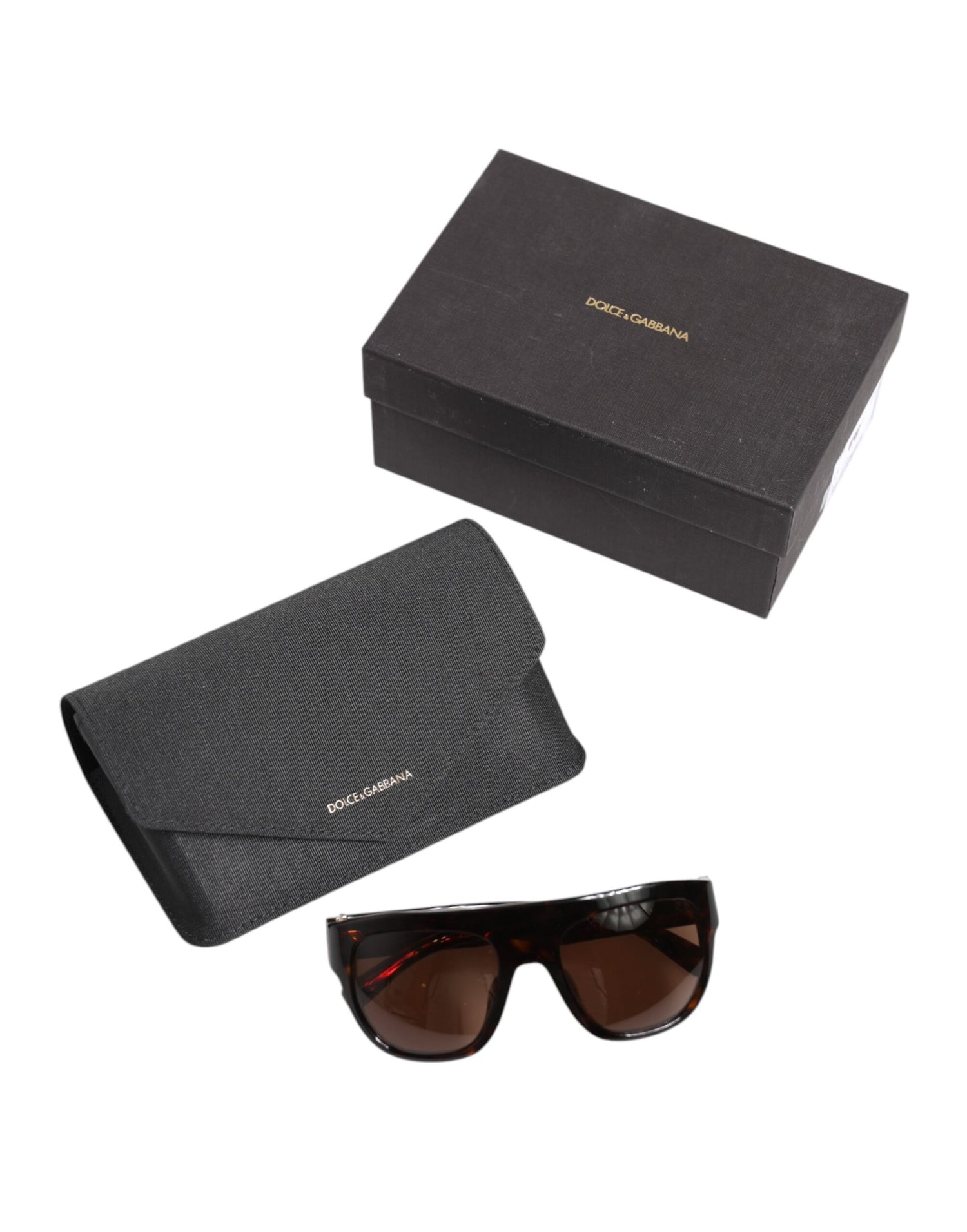 Dolce &amp; Gabbana Dark Brown Havana DG4398F Square Frame Eyewear Sunglasses
