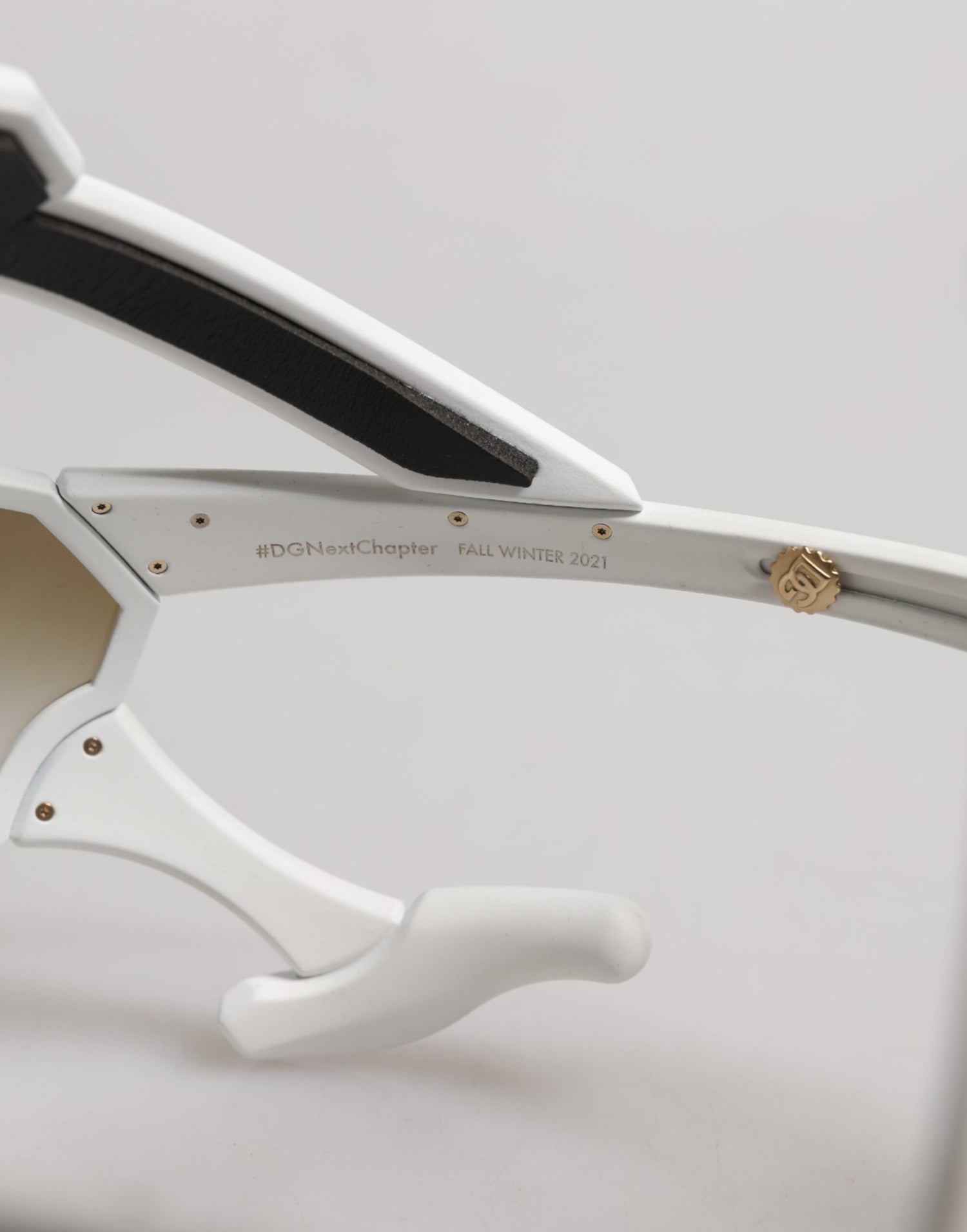 Dolce &amp; Gabbana White Acetate Next Generation Mask Eyewear Sunglasses
