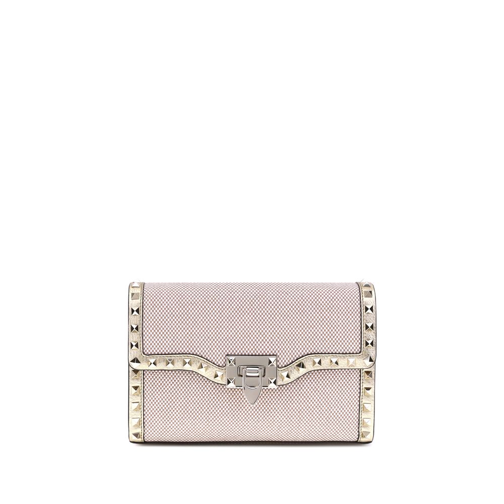 Valentino Garavani Liten Rockstud-axelväska i canvas