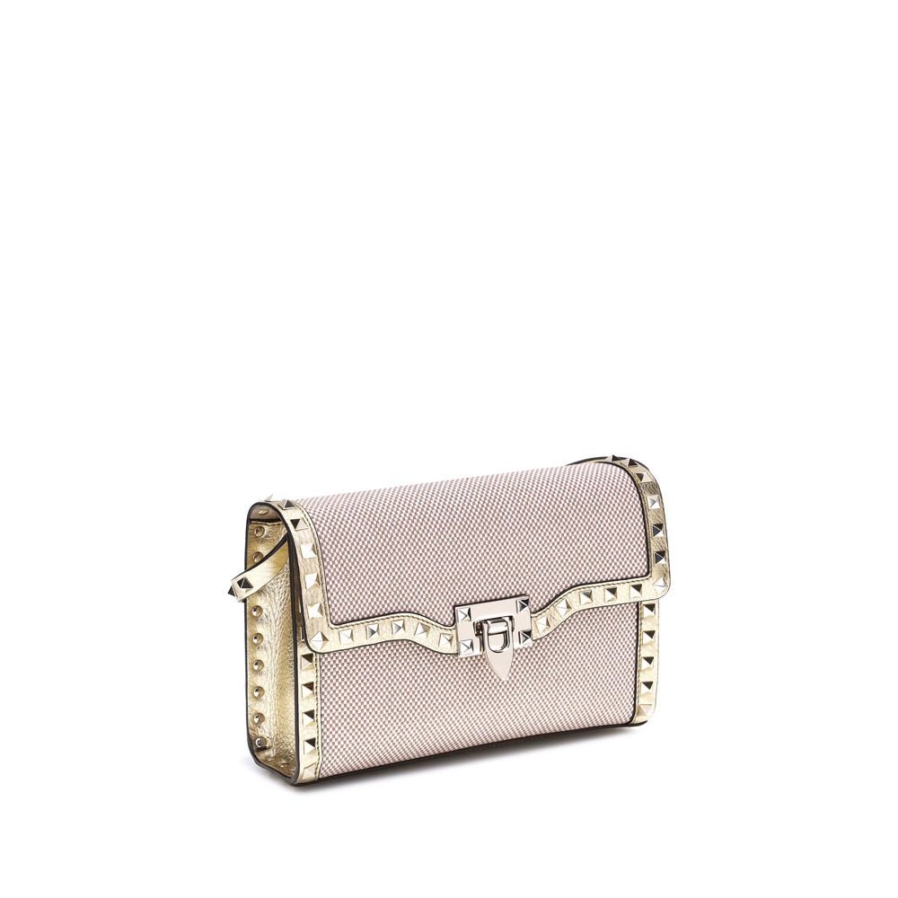 Valentino Garavani Liten Rockstud-axelväska i canvas