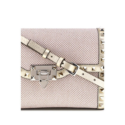 Valentino Garavani Liten Rockstud-axelväska i canvas