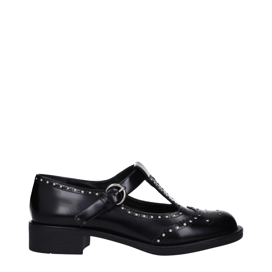 Miu Miu svarta slip-on loafers i läder