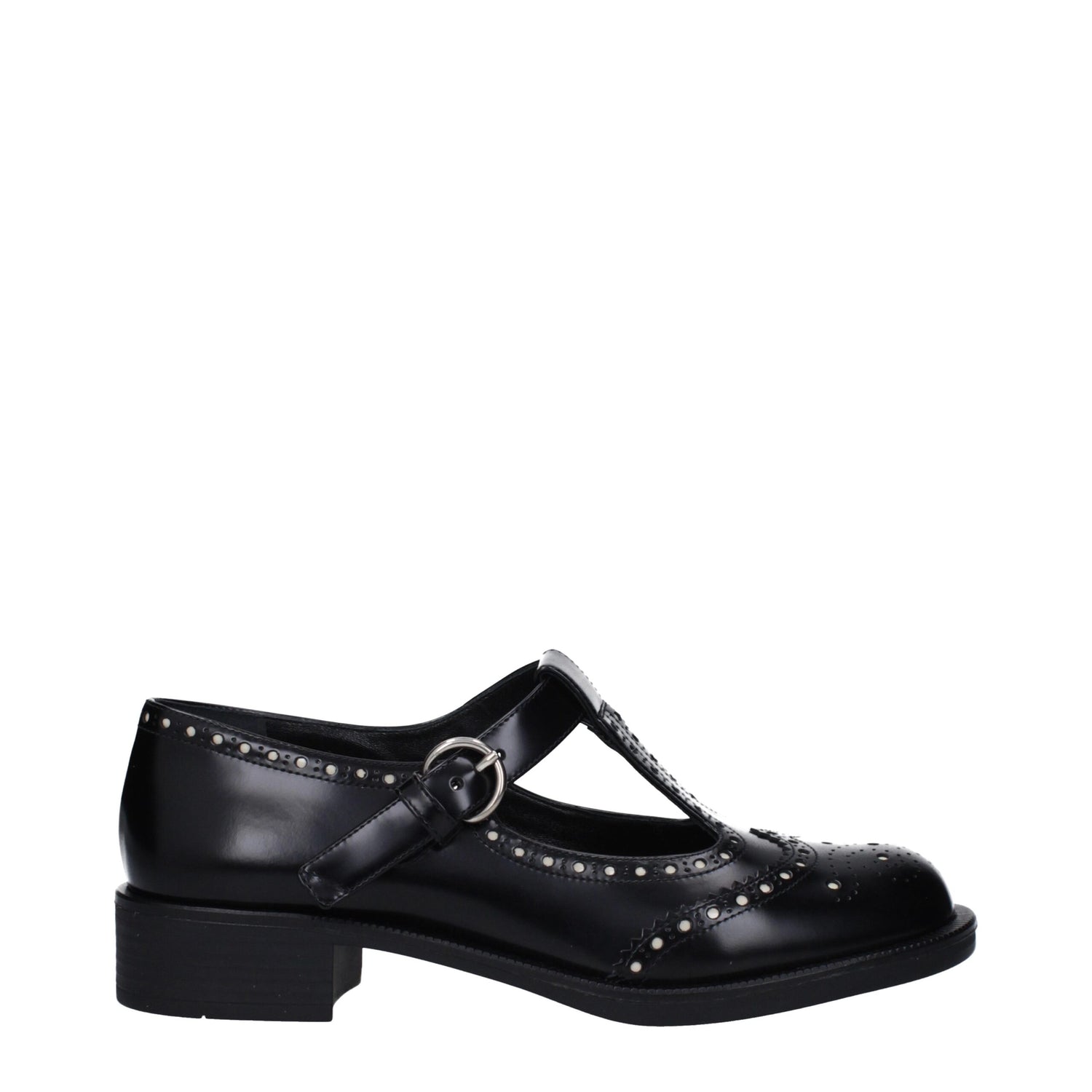 Miu Miu svarta slip-on loafers i läder