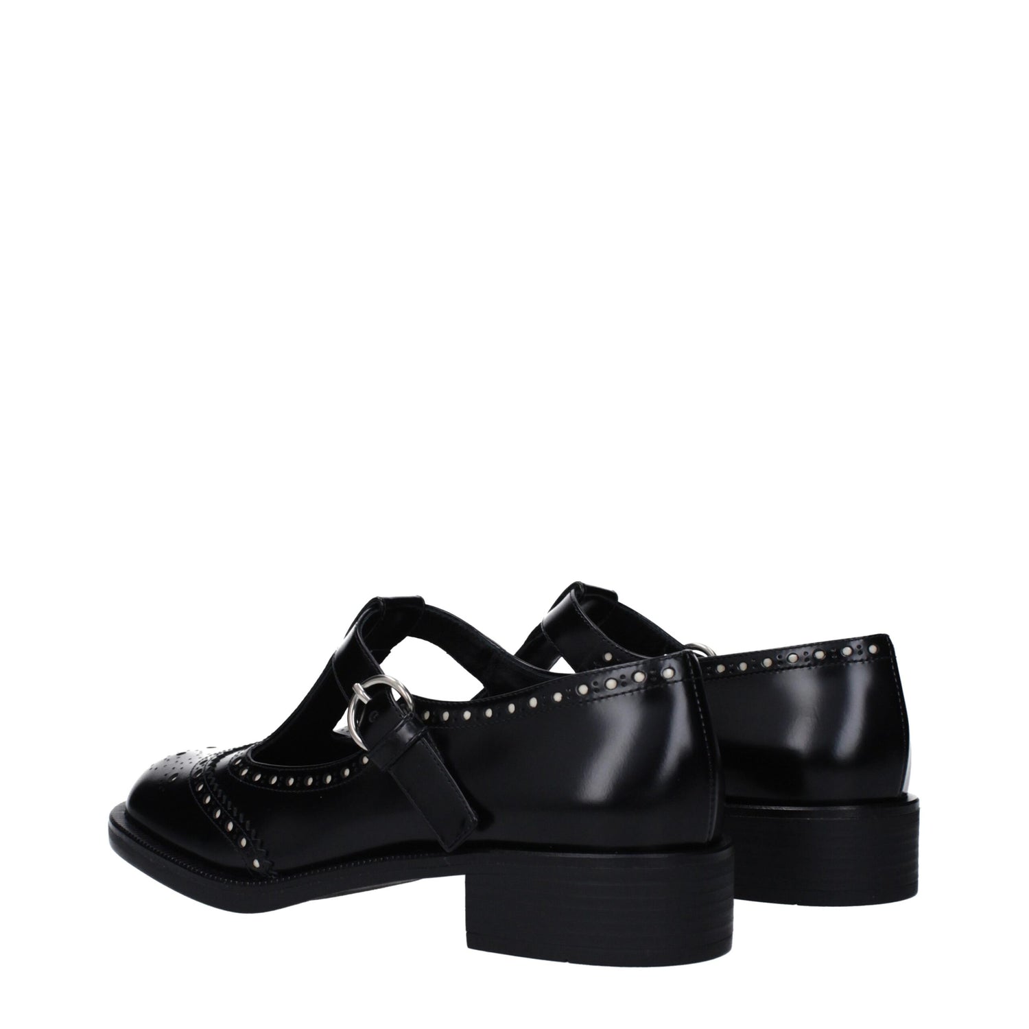 Miu Miu svarta slip-on loafers i läder
