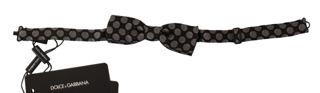 Dolce &amp; Gabbana Brown Silk Polka Dot Jacquard Men  Bow Tie Papillon