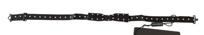 Dolce &amp;amp; Gabbana Svart 100% Sidenprickig Justerbar Fluga med Halsringning