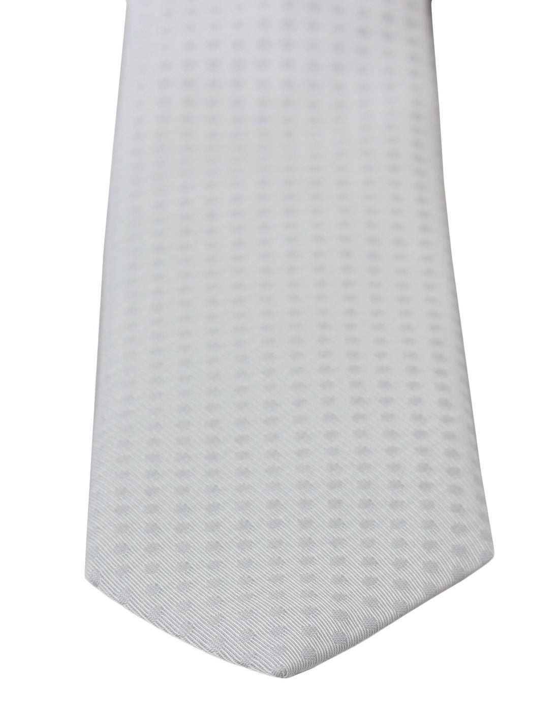 Dolce &amp; Gabbana White Patterned Classic Mens Slim Necktie Tie