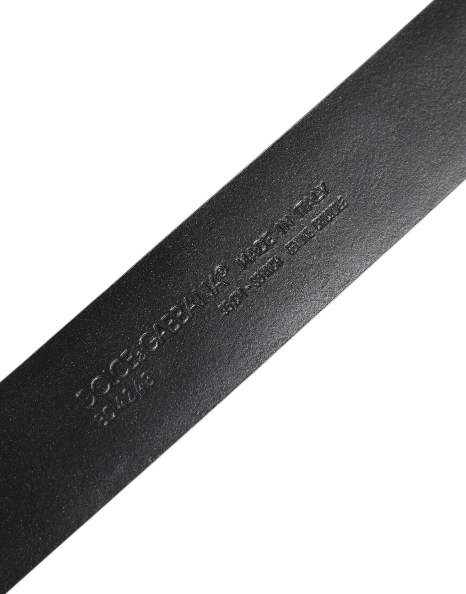 Dolce &amp; Gabbana Black Exotic Leather DG Logo Buckle Belt