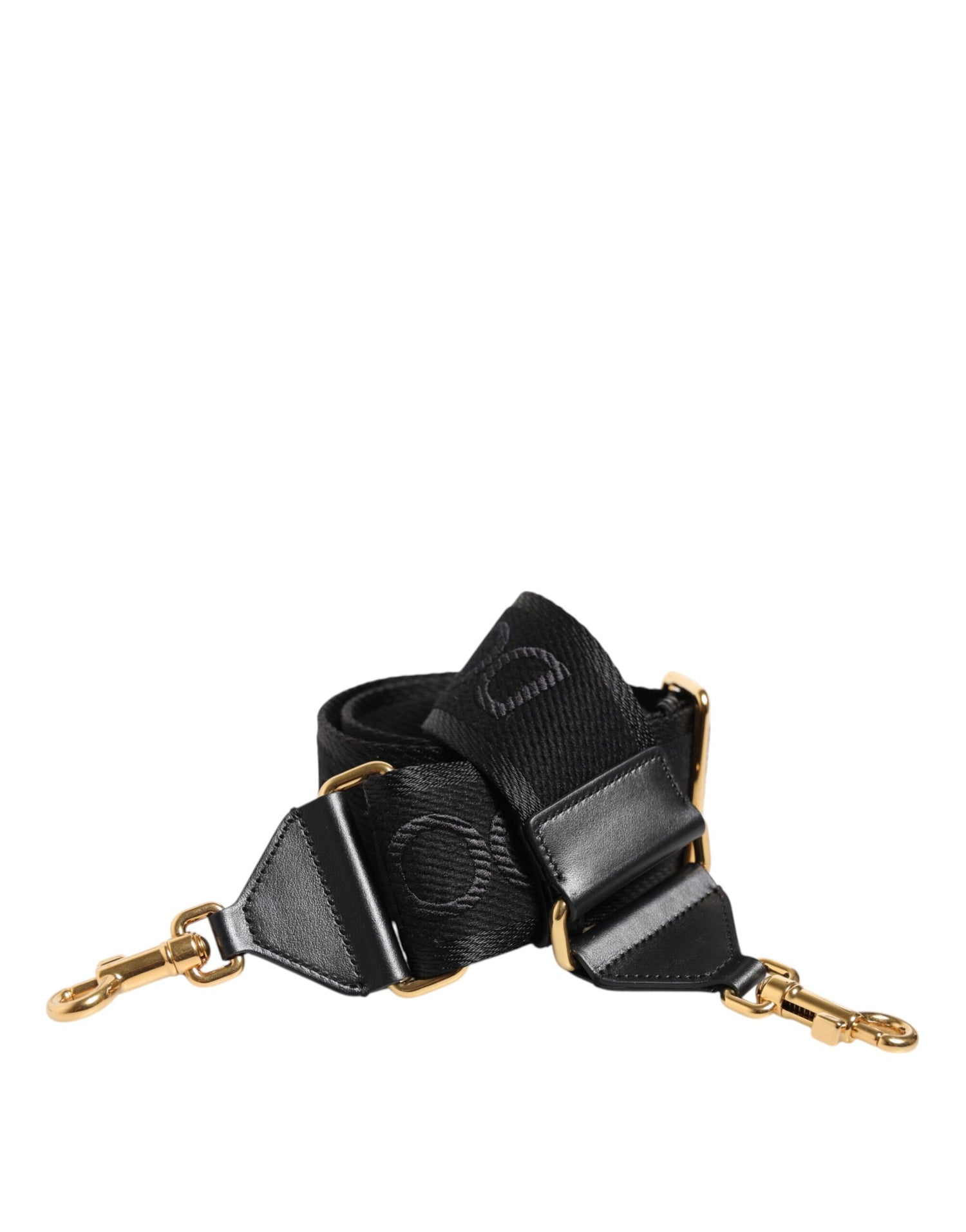 Dolce &amp; Gabbana Black Solid Viscose Bag Shoulder Strap