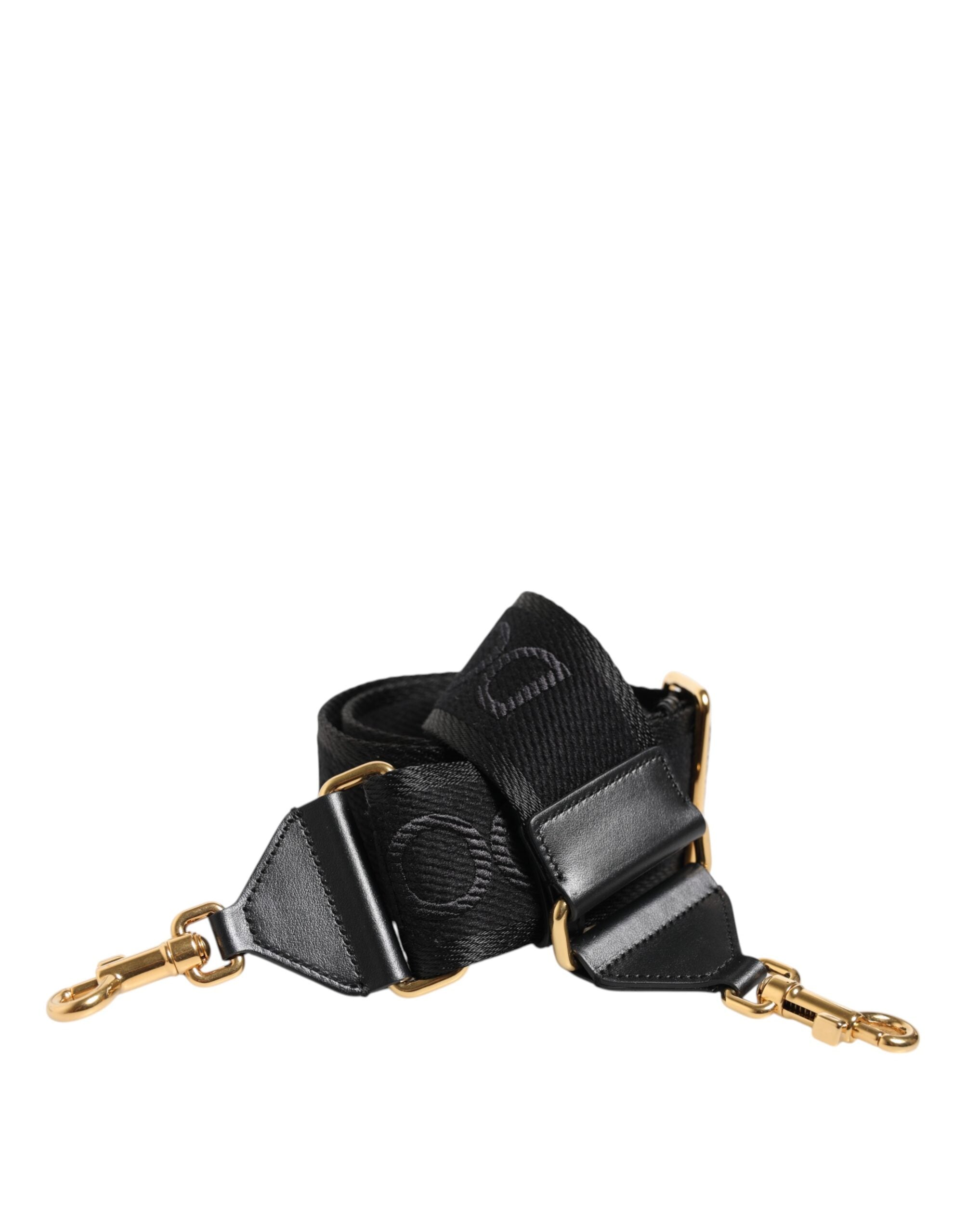 Dolce &amp; Gabbana Black Solid Viscose Bag Shoulder Strap