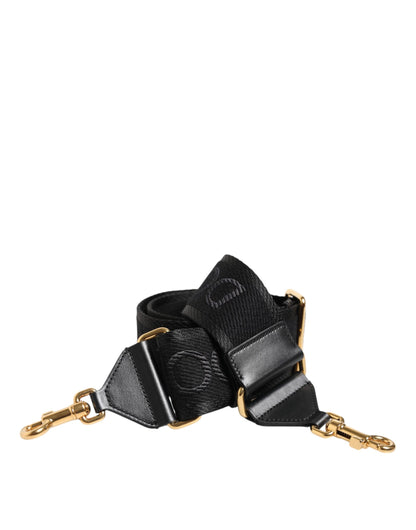 Dolce &amp; Gabbana Black Solid Viscose Bag Shoulder Strap