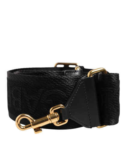 Dolce &amp; Gabbana Black Solid Viscose Bag Shoulder Strap