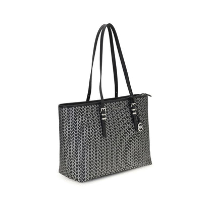 Michael Kors Quinn stor jacquardväska med logotyp