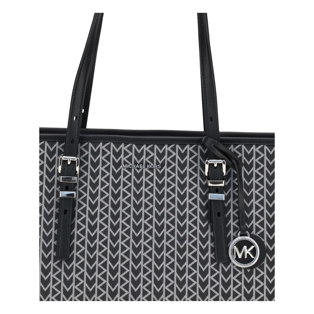 Michael Kors Quinn stor jacquardväska med logotyp