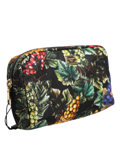 Dolce &amp; Gabbana Multicolor Grape Print Clutch Logo Plaque Pouch Bag
