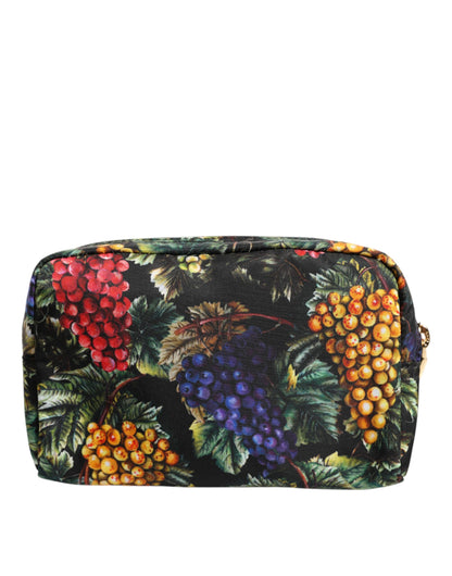 Dolce &amp; Gabbana Multicolor Grape Print Clutch Logo Plaque Pouch Bag