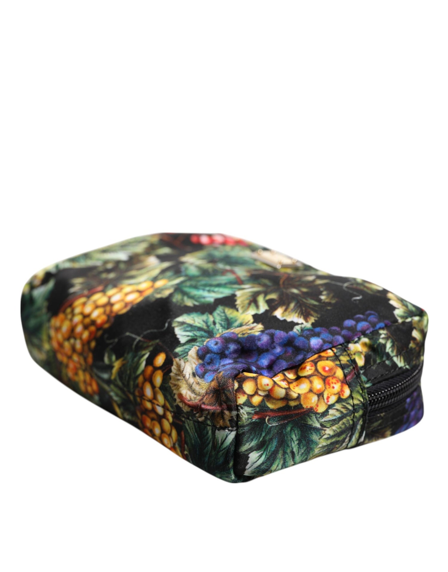 Dolce &amp; Gabbana Multicolor Grape Print Clutch Logo Plaque Pouch Bag