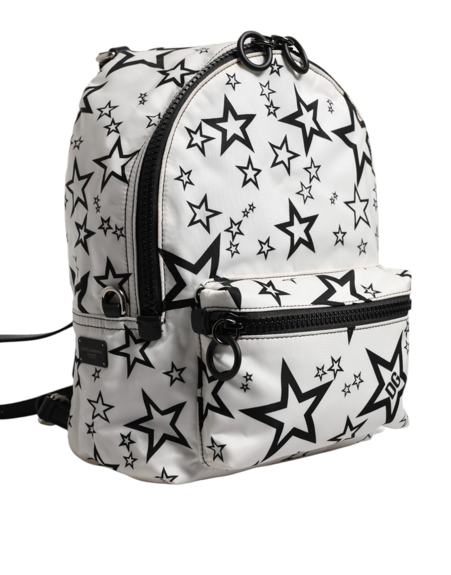 Dolce &amp;amp; Gabbana Vit DG Stjärnmönster Nylon Reseryggsäck