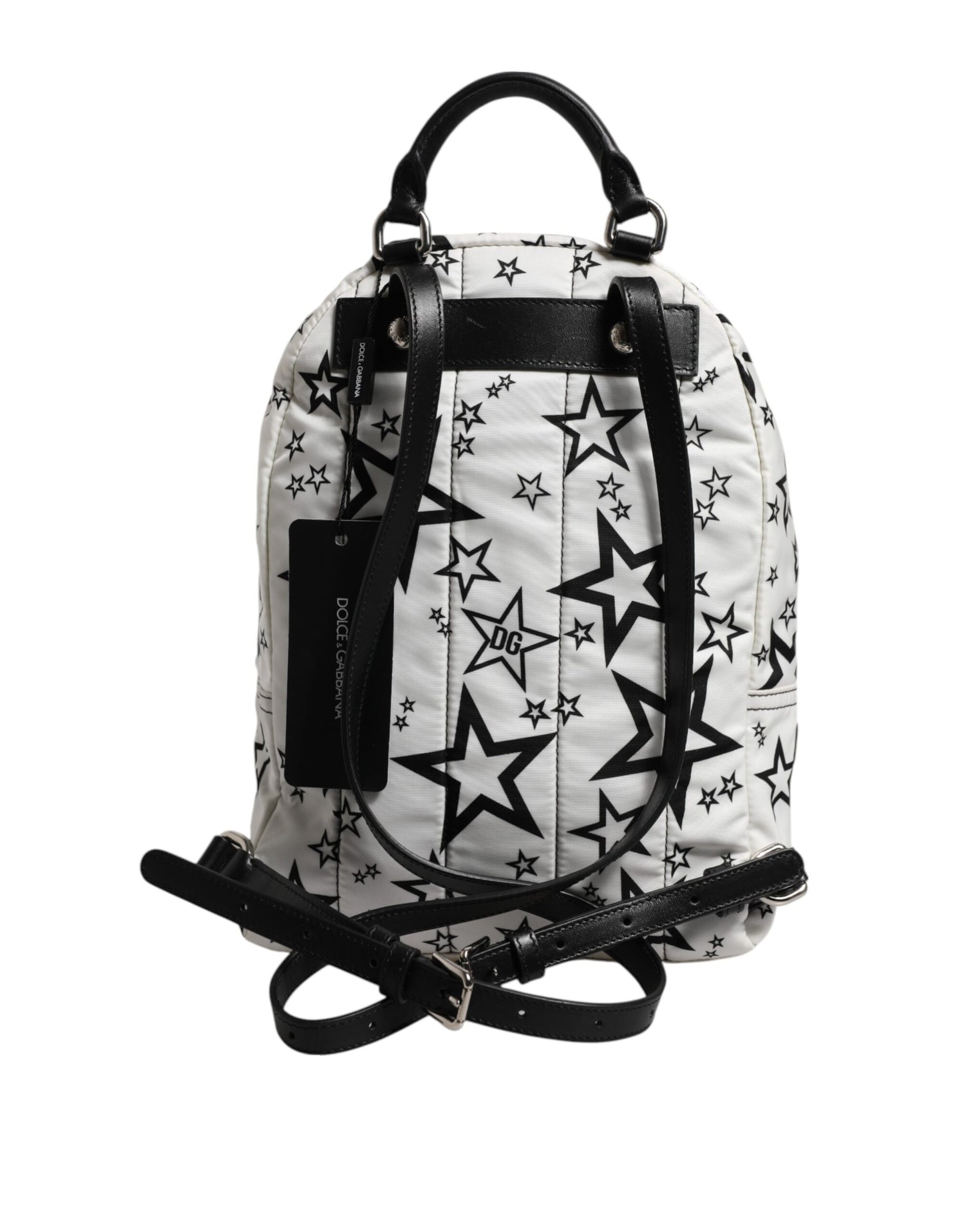 Dolce &amp;amp; Gabbana Vit DG Stjärnmönster Nylon Reseryggsäck