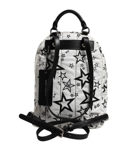 Dolce &amp;amp; Gabbana Vit DG Stjärnmönster Nylon Reseryggsäck