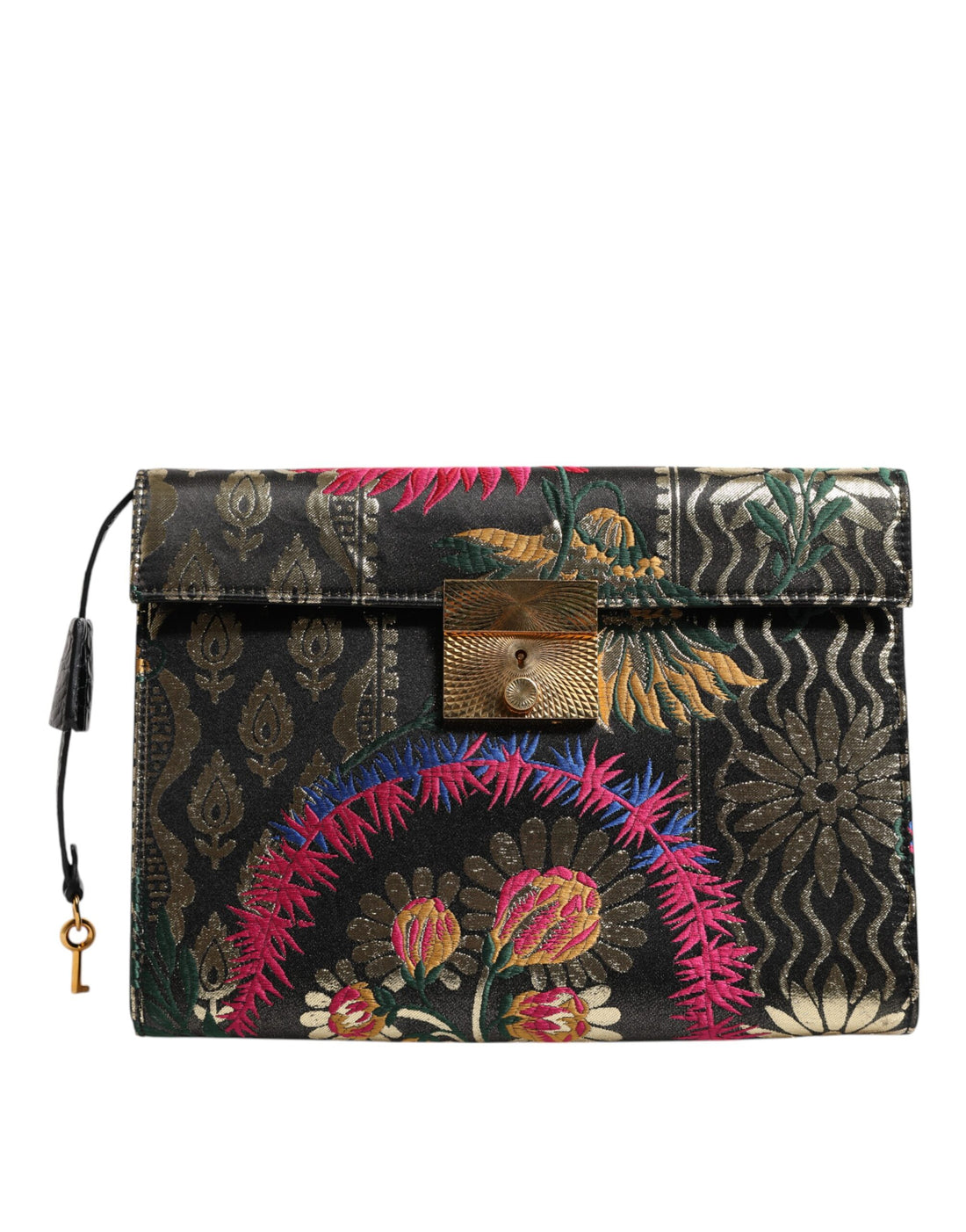 Dolce &amp;amp; Gabbana flerfärgad jacquard blommig dokumentportfölj