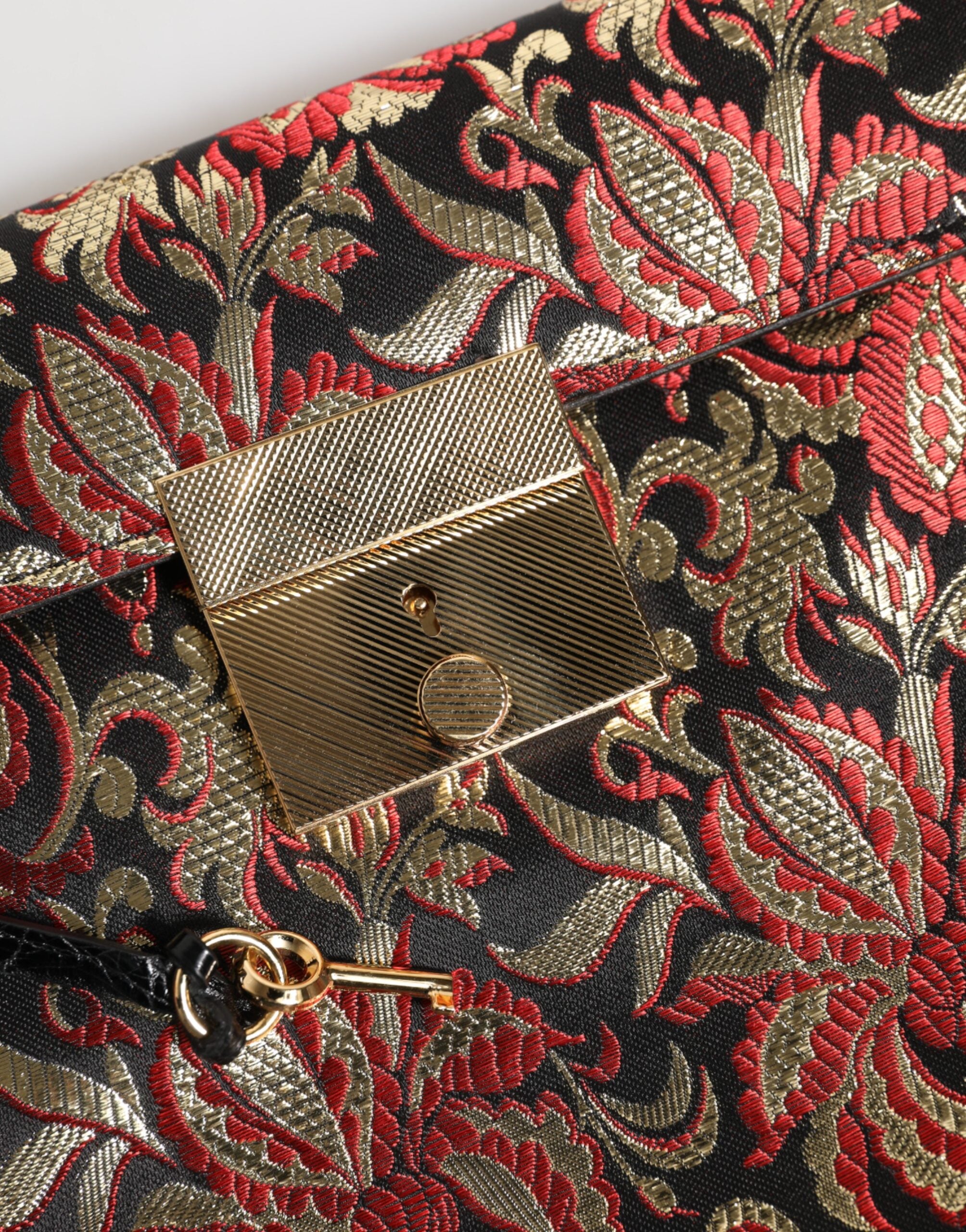 Dolce &amp; Gabbana Multicolor Jacquard Floral Document Briefcase Bag