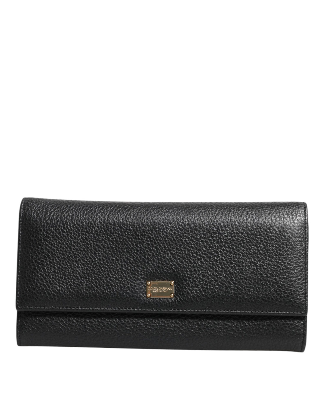 Dolce &amp;amp; Gabbana svart läderplånbok med trefaldig logotyp och korthållare