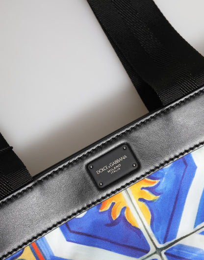Dolce &amp; Gabbana Multicolor Maiolica Print Tote Shoulder Strap Bag