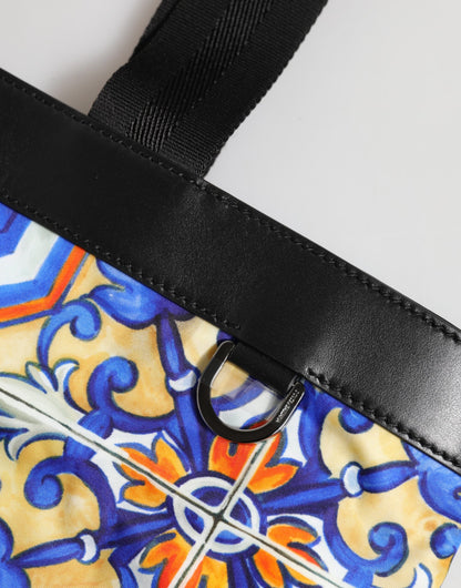Dolce &amp; Gabbana Multicolor Maiolica Print Tote Shoulder Strap Bag