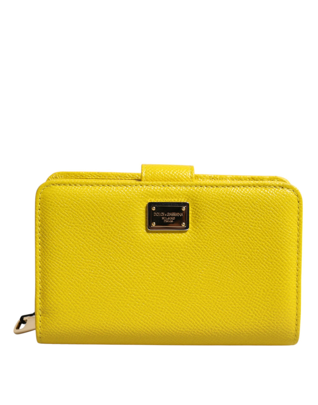 Dolce &amp;amp; Gabbana Gul Läder Bifold Continental Clutch Plånbok