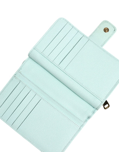 Dolce &amp;amp; Gabbana Mintgrön Läder Bifold Continental Clutch Plånbok