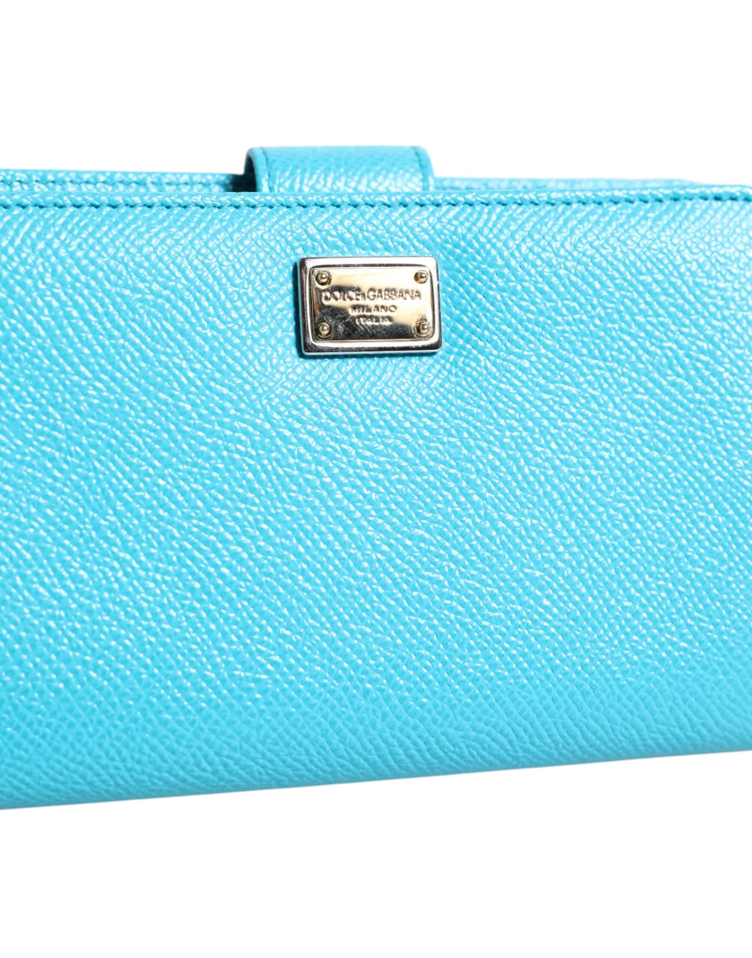 Dolce &amp; Gabbana Light Blue Leather Bifold Continental Clutch Wallet