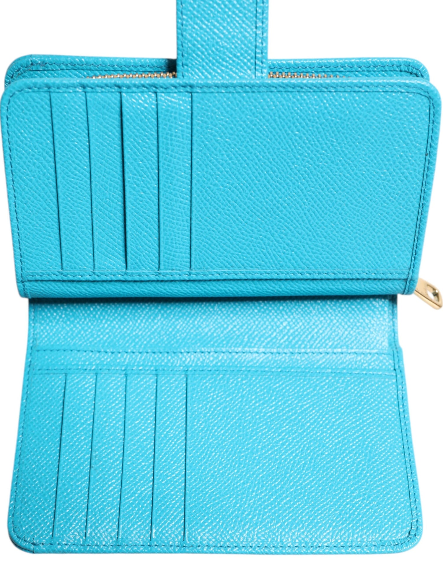 Dolce &amp; Gabbana Light Blue Leather Bifold Continental Clutch Wallet